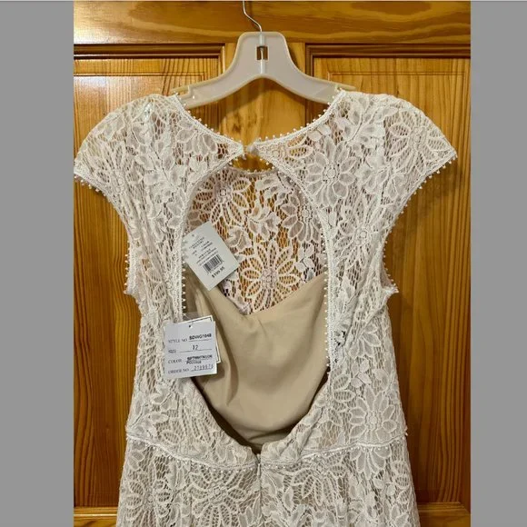 David's Bridal Cream Lace Wedding Dress - Picture 6 of 6